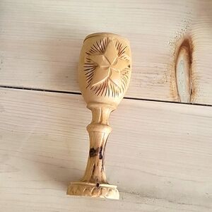 Handcarved Israel Olive Wood Chalice